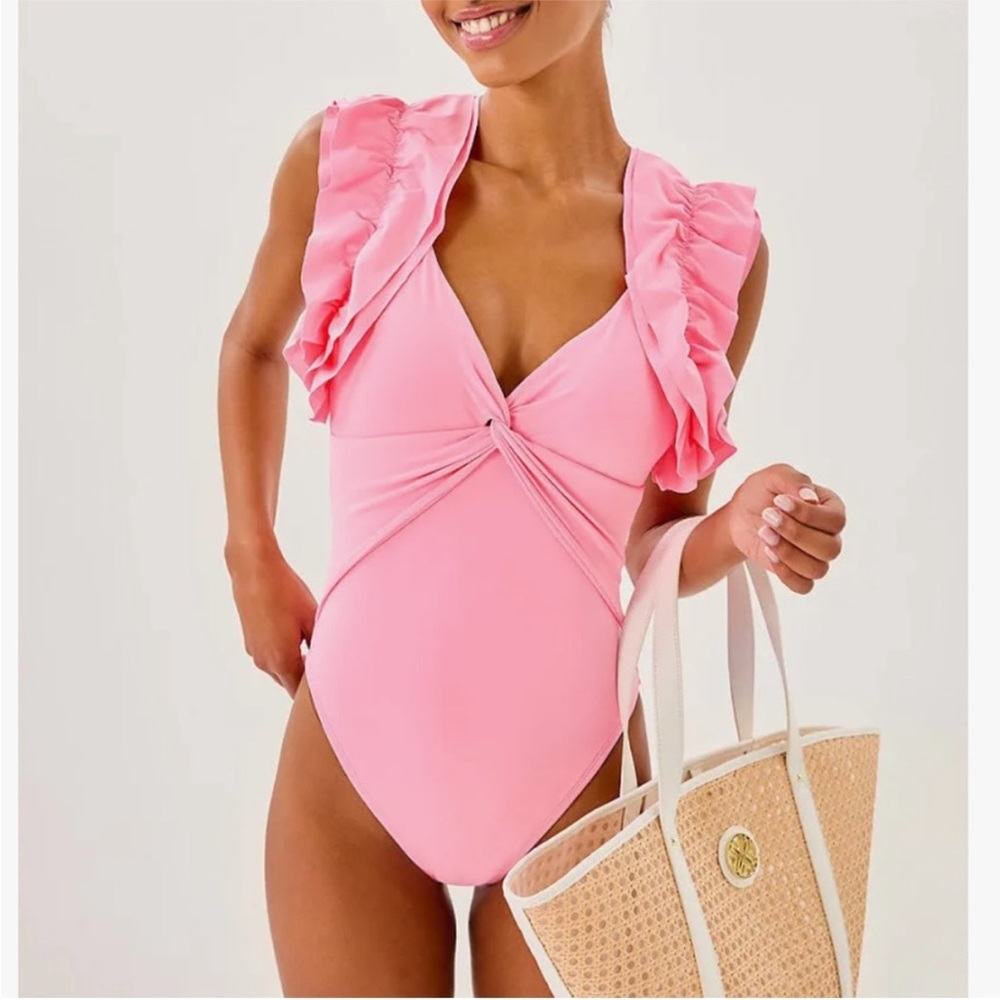 Lilly Pulitzer Pink Ruffle One-Piece Swimsuit
